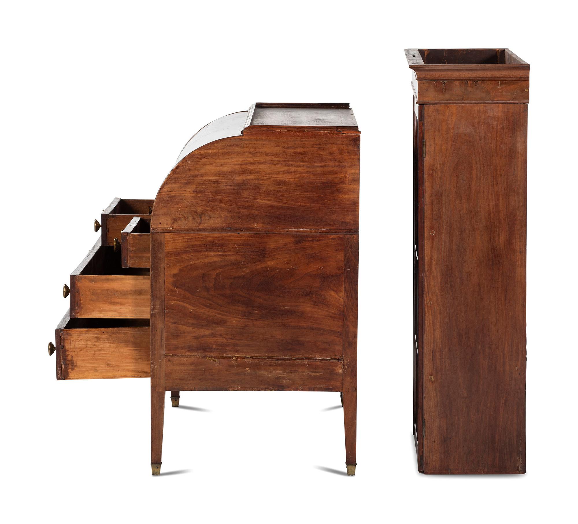 A Classical Mahogany Desk and Bookcase