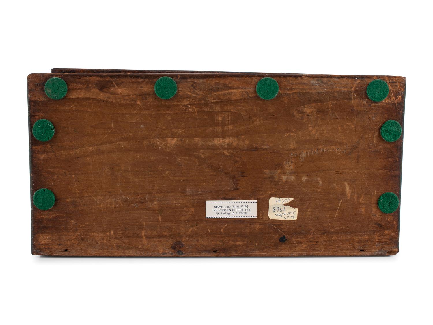A Federal Paint Decorated Pine Cutlery Wall Box