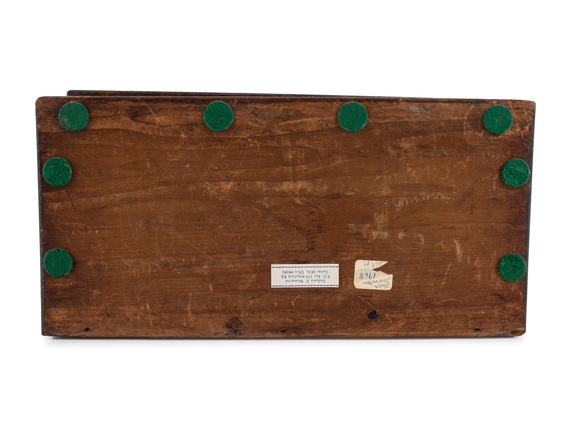 A Federal Paint Decorated Pine Cutlery Wall Box