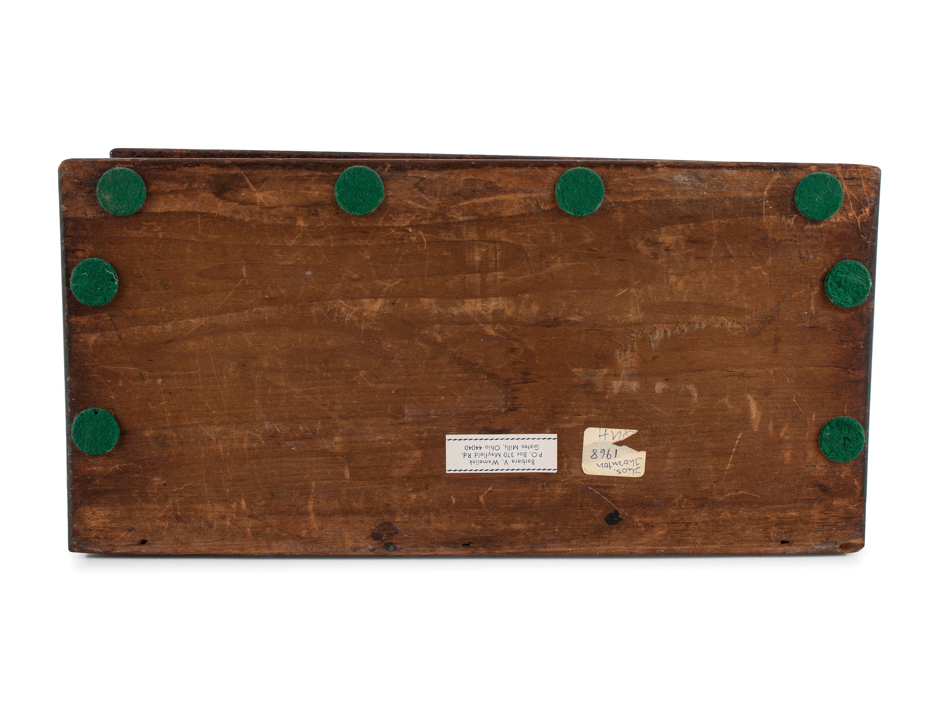 A Federal Paint Decorated Pine Cutlery Wall Box
