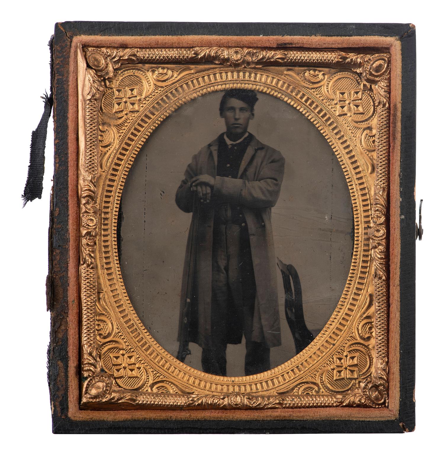 [CIVIL WAR]. CDV-sized tintype of a Berdan Sharpshooter.