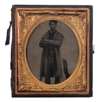 [CIVIL WAR]. CDV-sized tintype of a Berdan Sharpshooter.