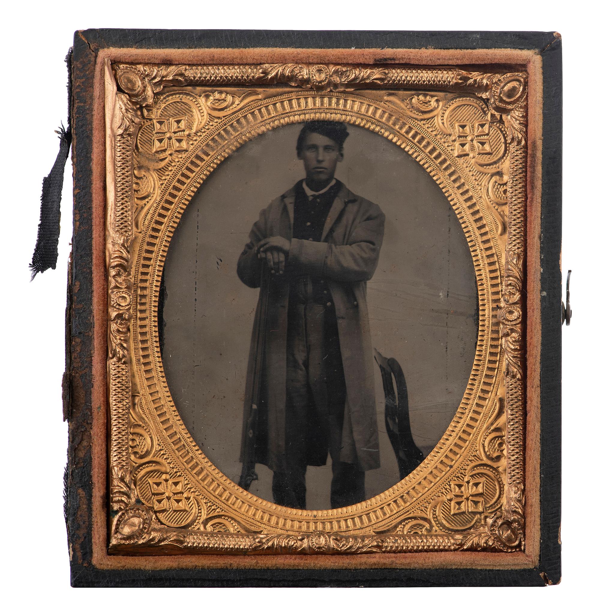 [CIVIL WAR]. CDV-sized tintype of a Berdan Sharpshooter.