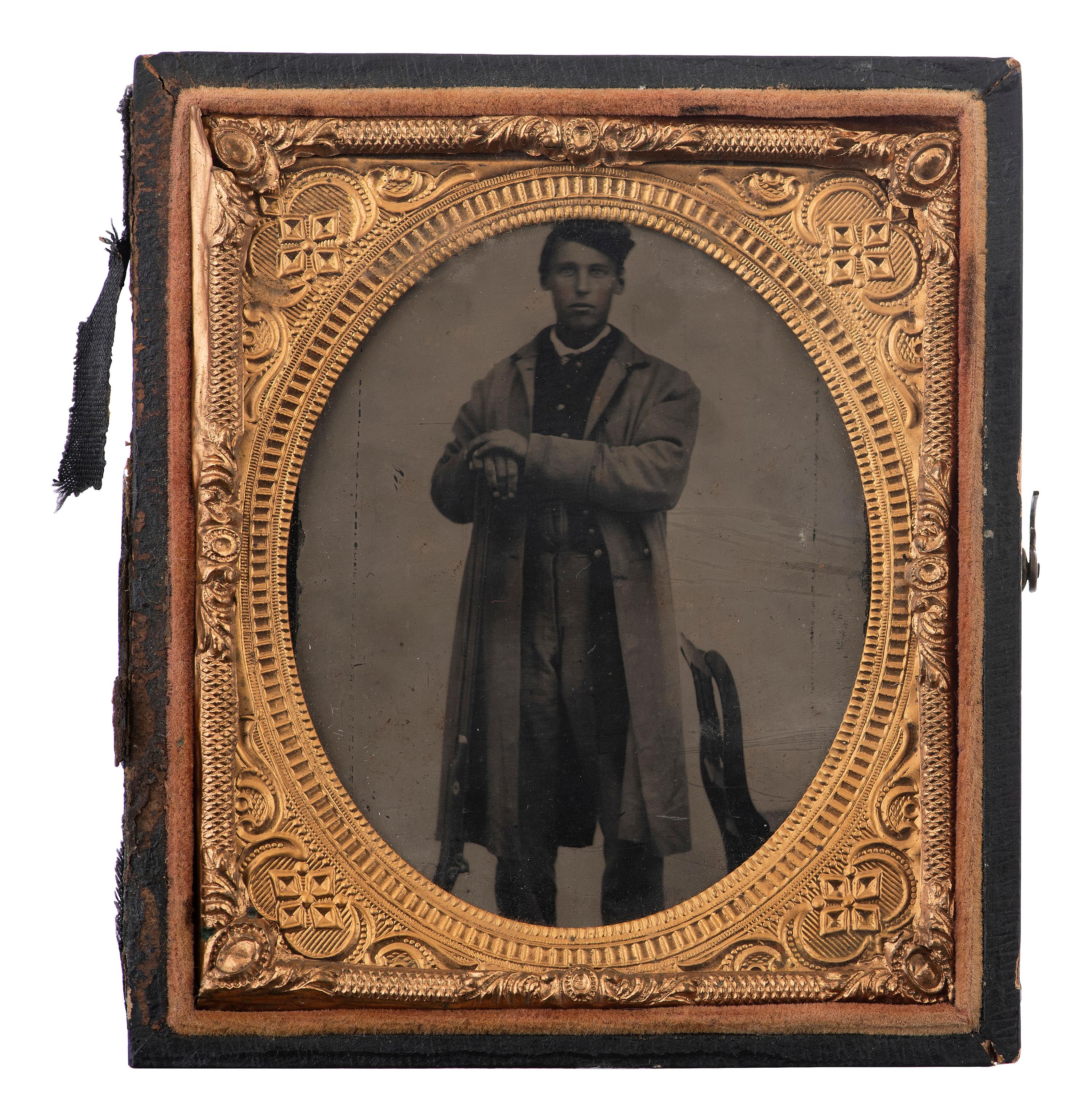 [CIVIL WAR]. CDV-sized tintype of a Berdan Sharpshooter.
