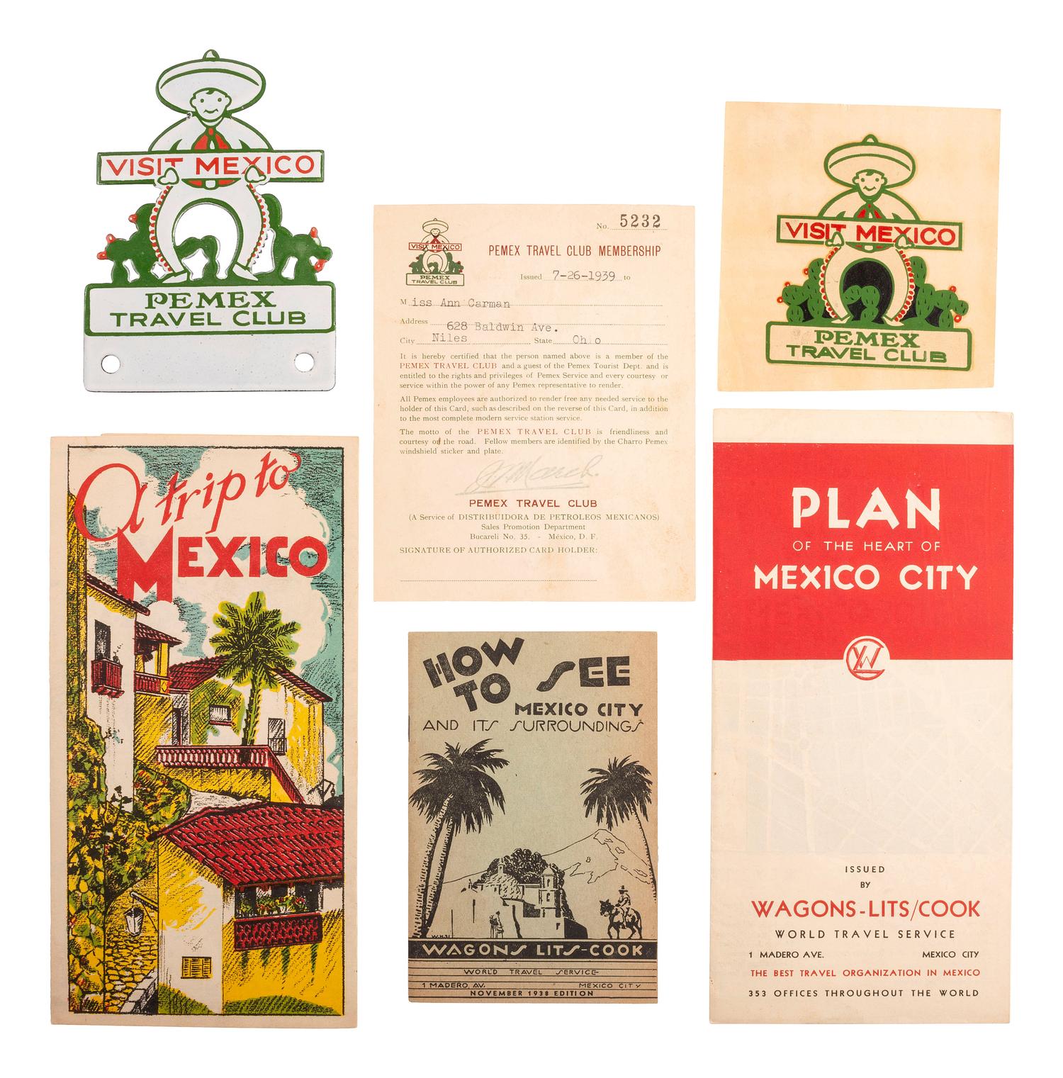 [TRAVEL] -- [MEXICO]. Pemex Travel Club collection, ca late 1930s.