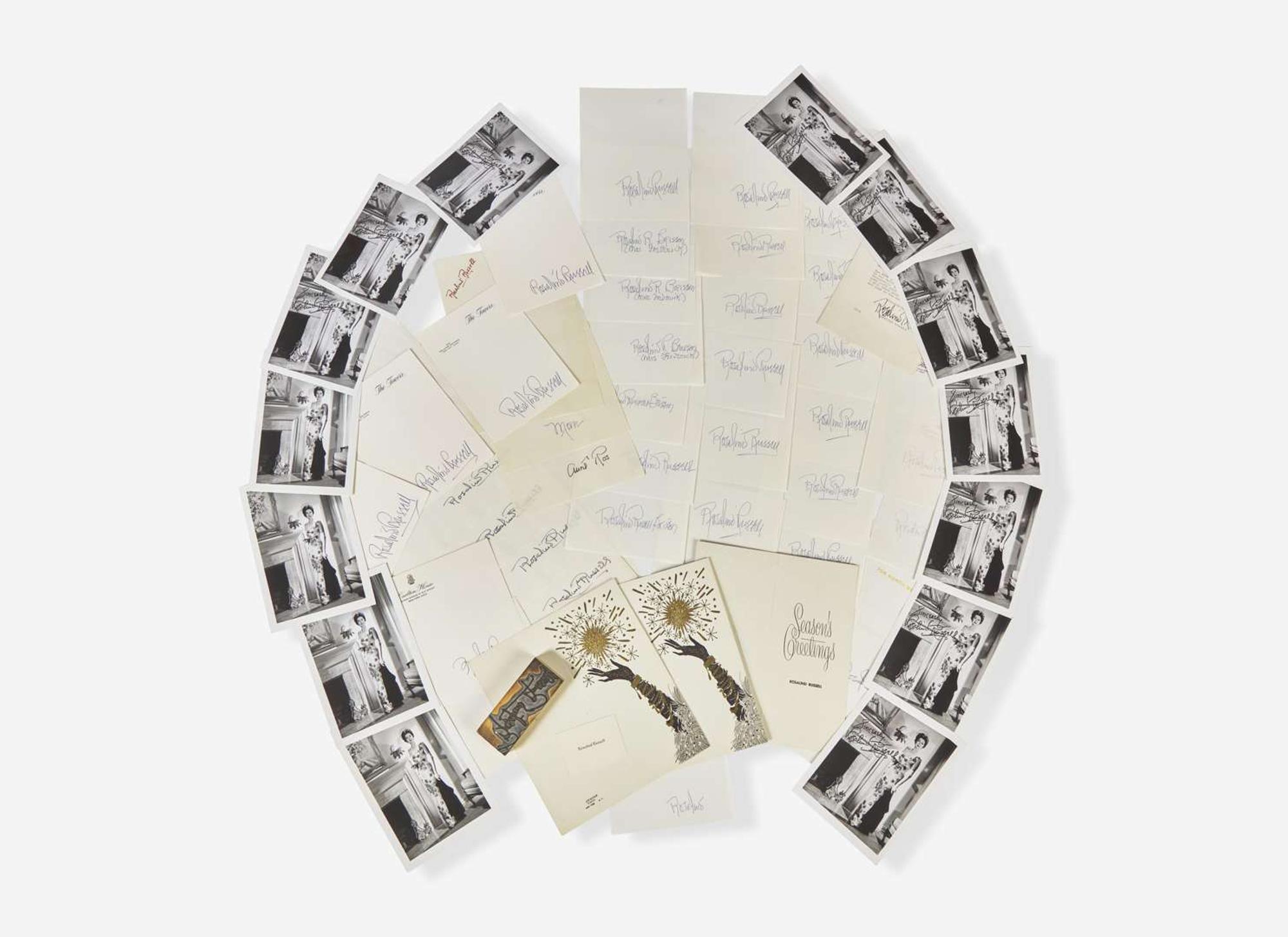 [Presidential] [Reagan, Ronald, and Richard Nixon]: Group of Condolence Letters for Rosalind Russell from U.S. Presidents, and Others