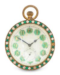 A French Brass and Guilloche Enamel Spherical Table Clock
