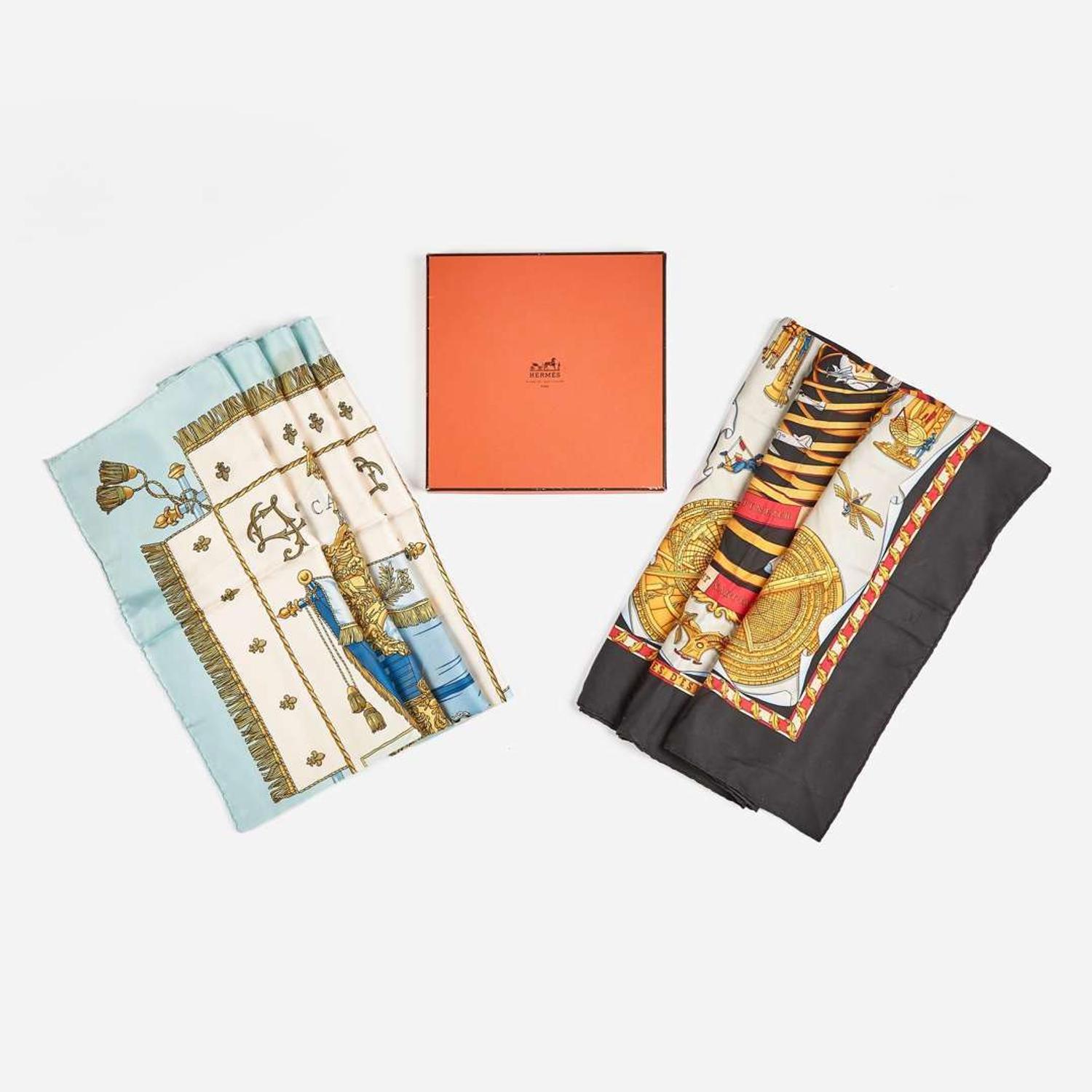 A Set of Two Hermès Silk Scarves Hermès