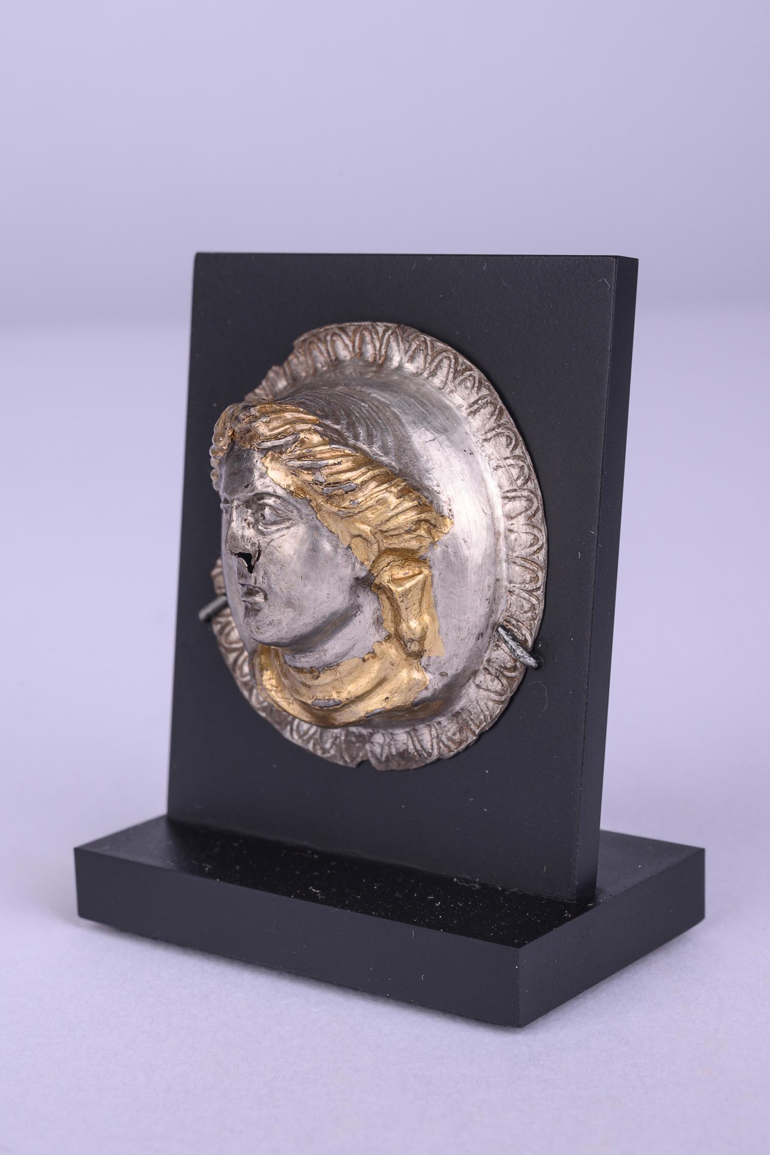 A Thracian Gilt-Silver Tondo of a Female Bust