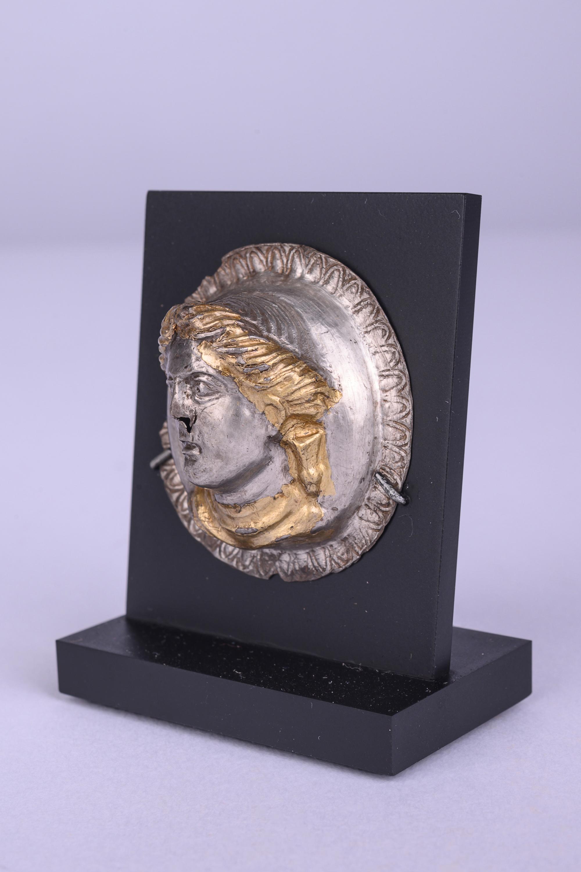 A Thracian Gilt-Silver Tondo of a Female Bust