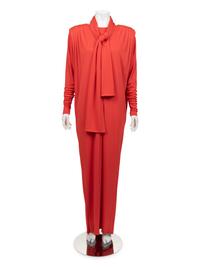 Givenchy Haute Couture Ruched Sleeve Dress, 1980-90s