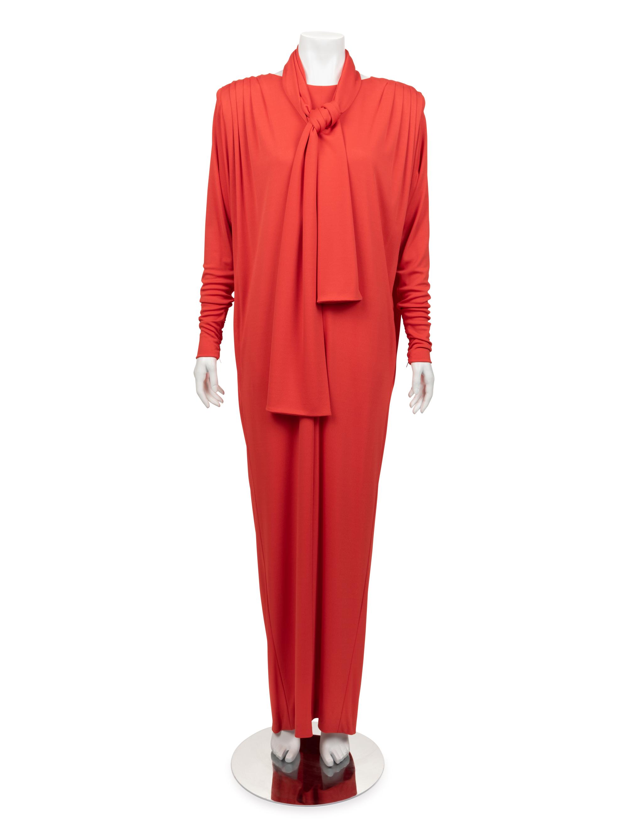 Givenchy Haute Couture Ruched Sleeve Dress, 1980-90s