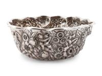 An American Silver Repousse Bowl and a Swedish Silver Dipper
