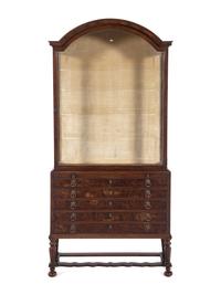 A William and Mary Style Walnut Vitrine and Collector's Cabinet