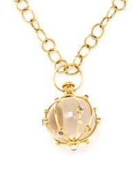 An 18 Karat Yellow Gold, Glass and Multigem Pendant Necklace, Temple St. Clair, 63.90 dwts.