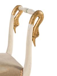 A Directoire Cream Painted and Parcel Gilt Bench