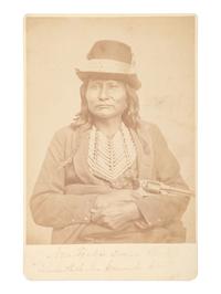 [NATIVE AMERICANS]. SOULE, William S. (1836-1908), photographer. Cabinet card of Comanche Chief Grey Leggins' or Asa-to-Yet. Fort Sill, Indian Territory.