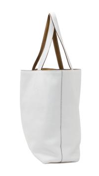 An Hermes Blanc/Chamois 45cm Taurillon Clemence Double Sens Tote, 17.5" x 15.5" x 5".