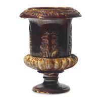 A Rare Rockingham Glazed Earthenware Two-Piece Flower Pot / Urn