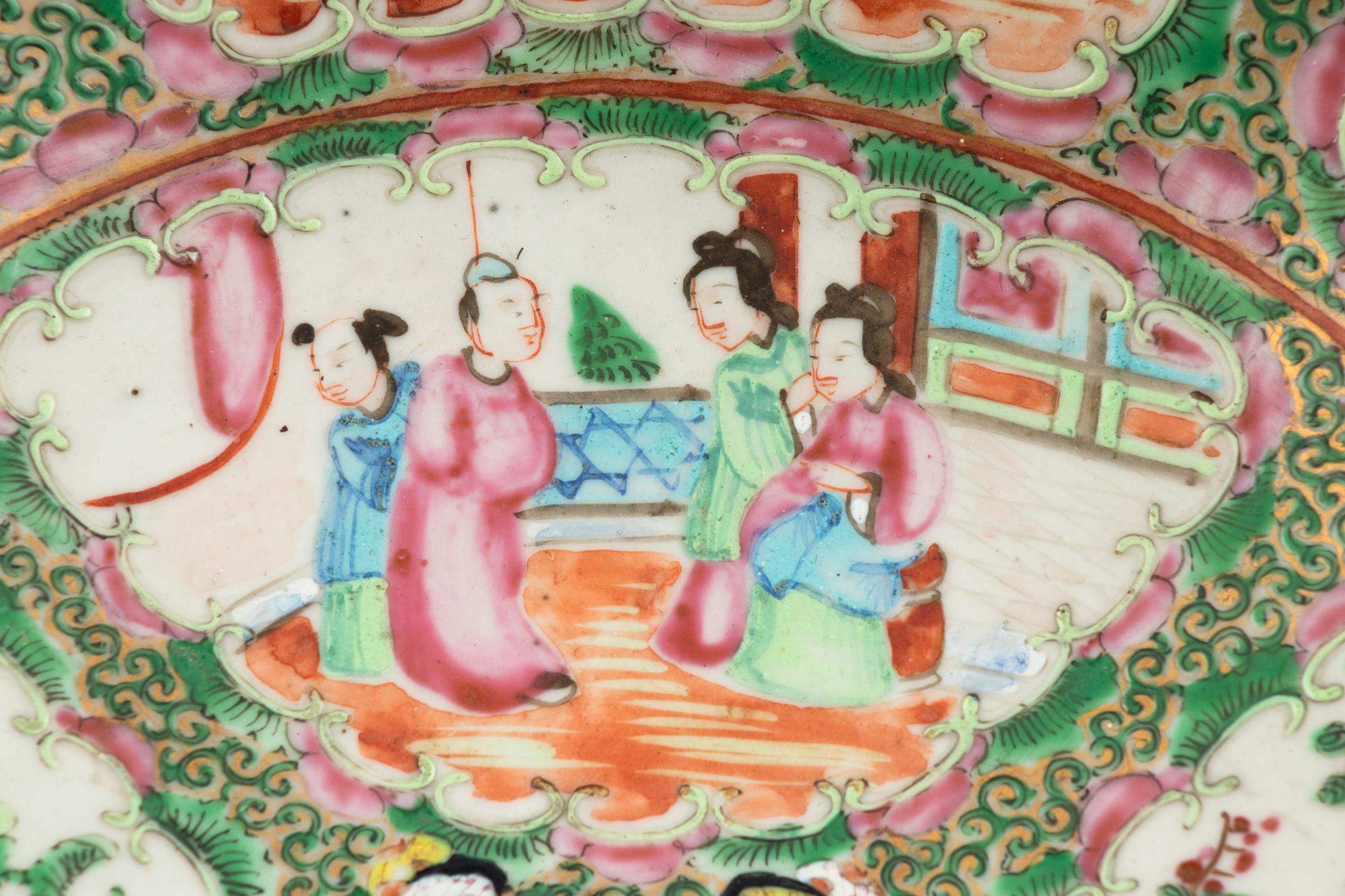 A Chinese Export Rose Medallion Punch Bowl