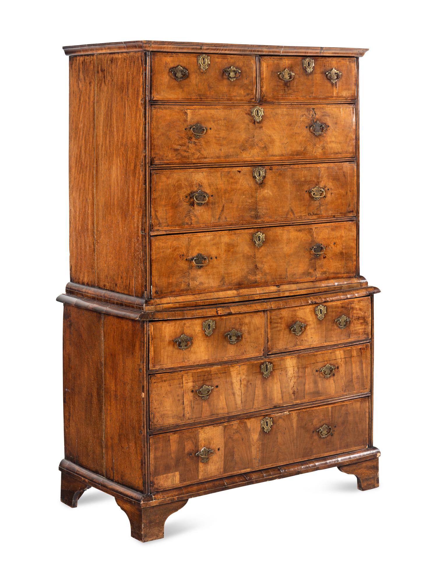 A George II Walnut Chest-on-Chest