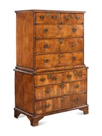 A George II Walnut Chest-on-Chest