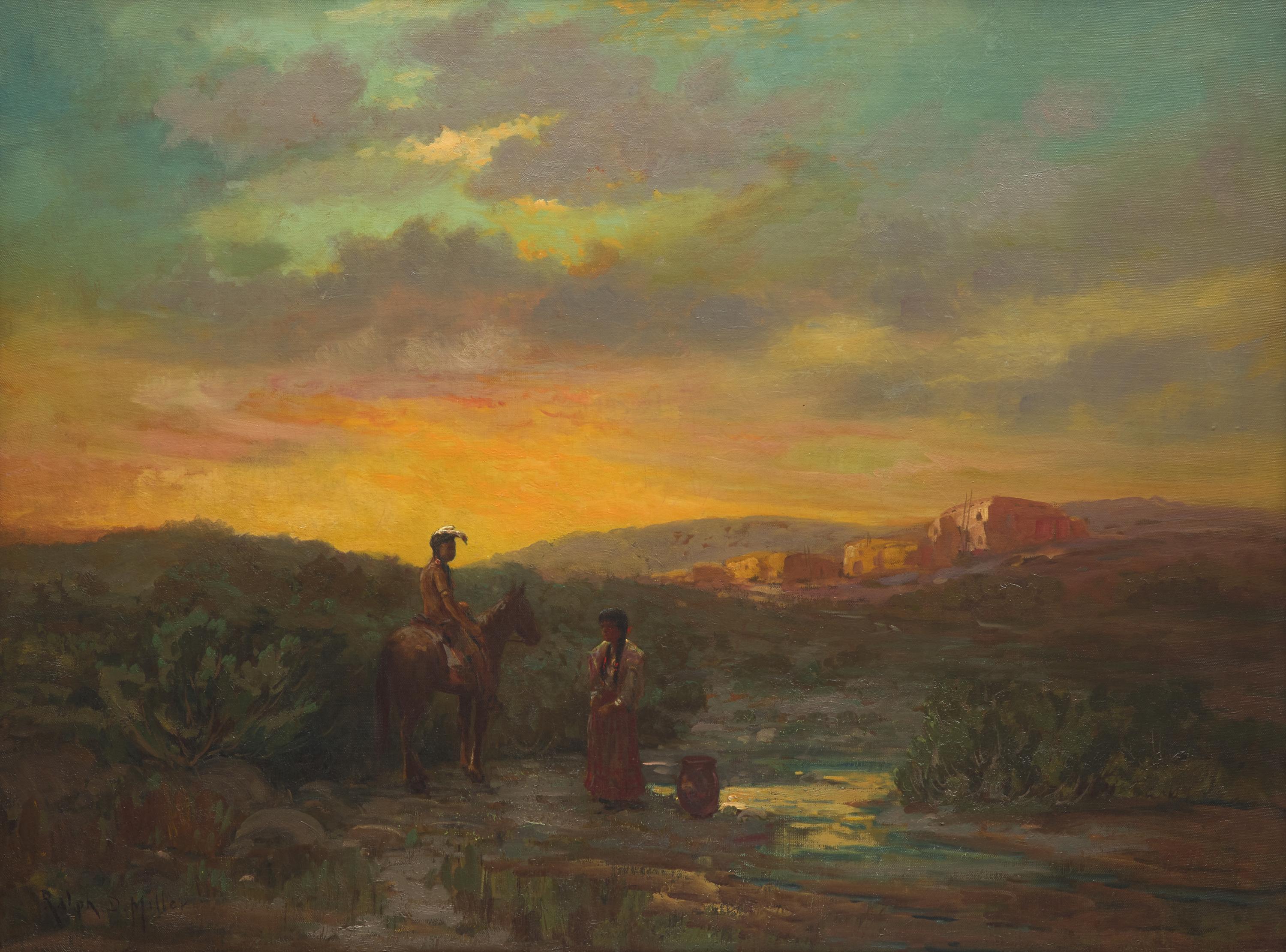 Ralph Davison Miller (American, 1858-1945) — Untitled (Pueblo Scene)