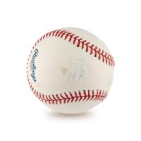 An Ernie Banks 1958 Season Stat Inscribed Signed Autograph Baseball (Beckett Authentication Services)