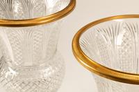 A Pair of French Gilt Bronze Mounted Cut Glass Campagna Vases