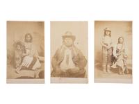 SOULE, William S. (1836-1908). A group of 3 CDVs of Comanche subjects. Fort Sill, Indian Territory. Ca late 1860s.