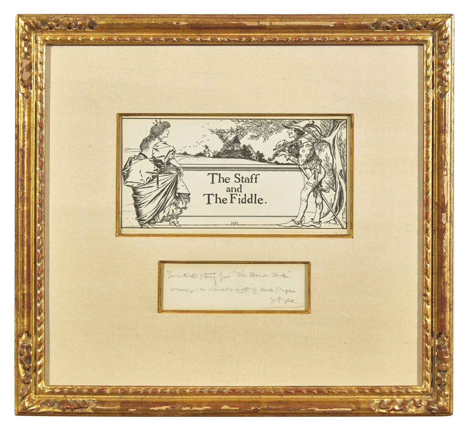 The Staff and the Fiddle ; Original illustration for The Wonder Clock, 1886