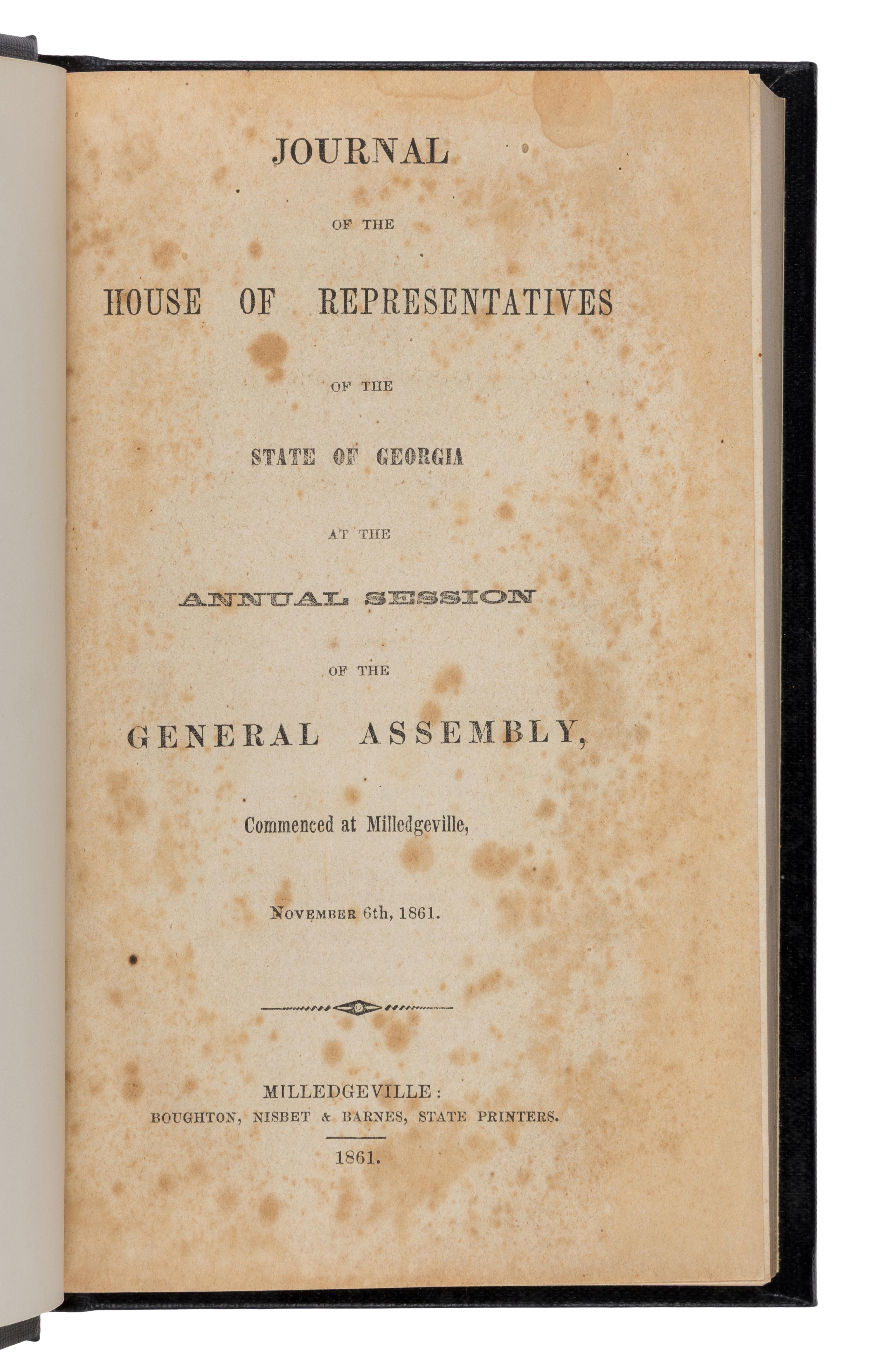 [Civil War - Georgia]. A group of 6 titles, comprising: