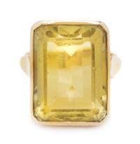 A Yellow Gold and Citrine Ring, 9.60 dwts.