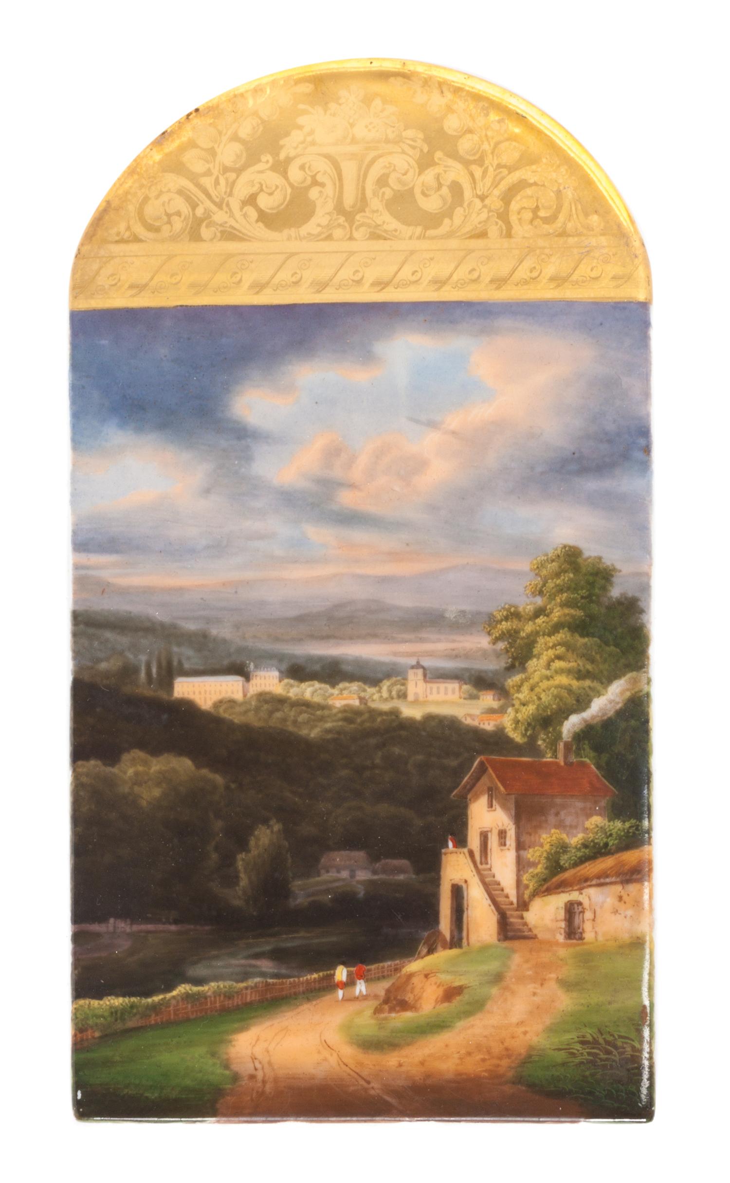 A Continental Porcelain Plaque First: 7 3/4 x 4 inches.