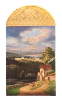 A Continental Porcelain Plaque First: 7 3/4 x 4 inches.