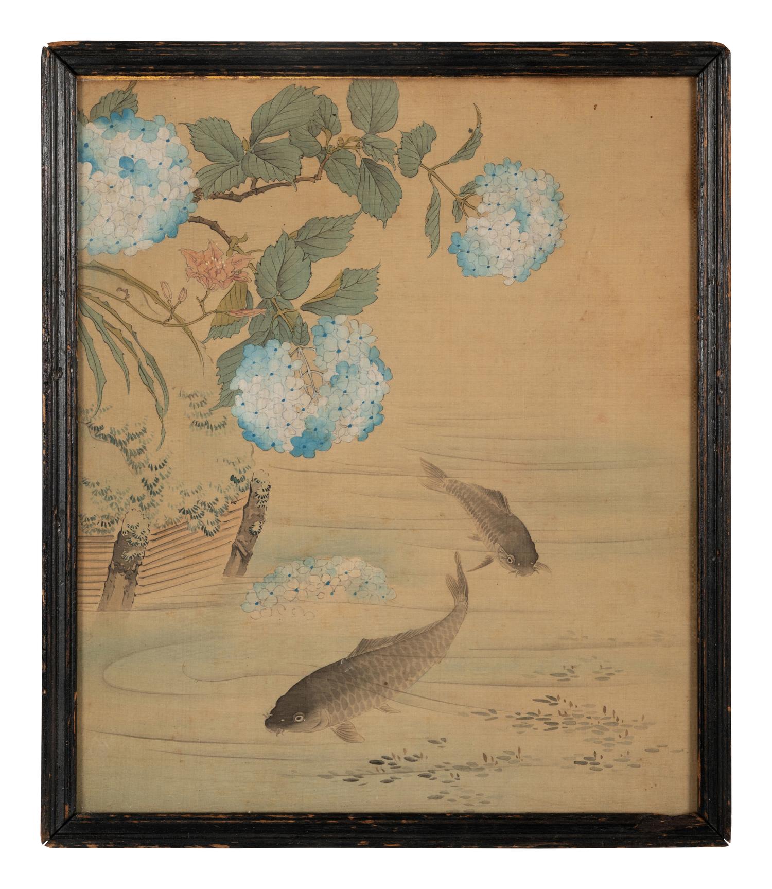 Two Chinese Ink and Color Paintings on Silk