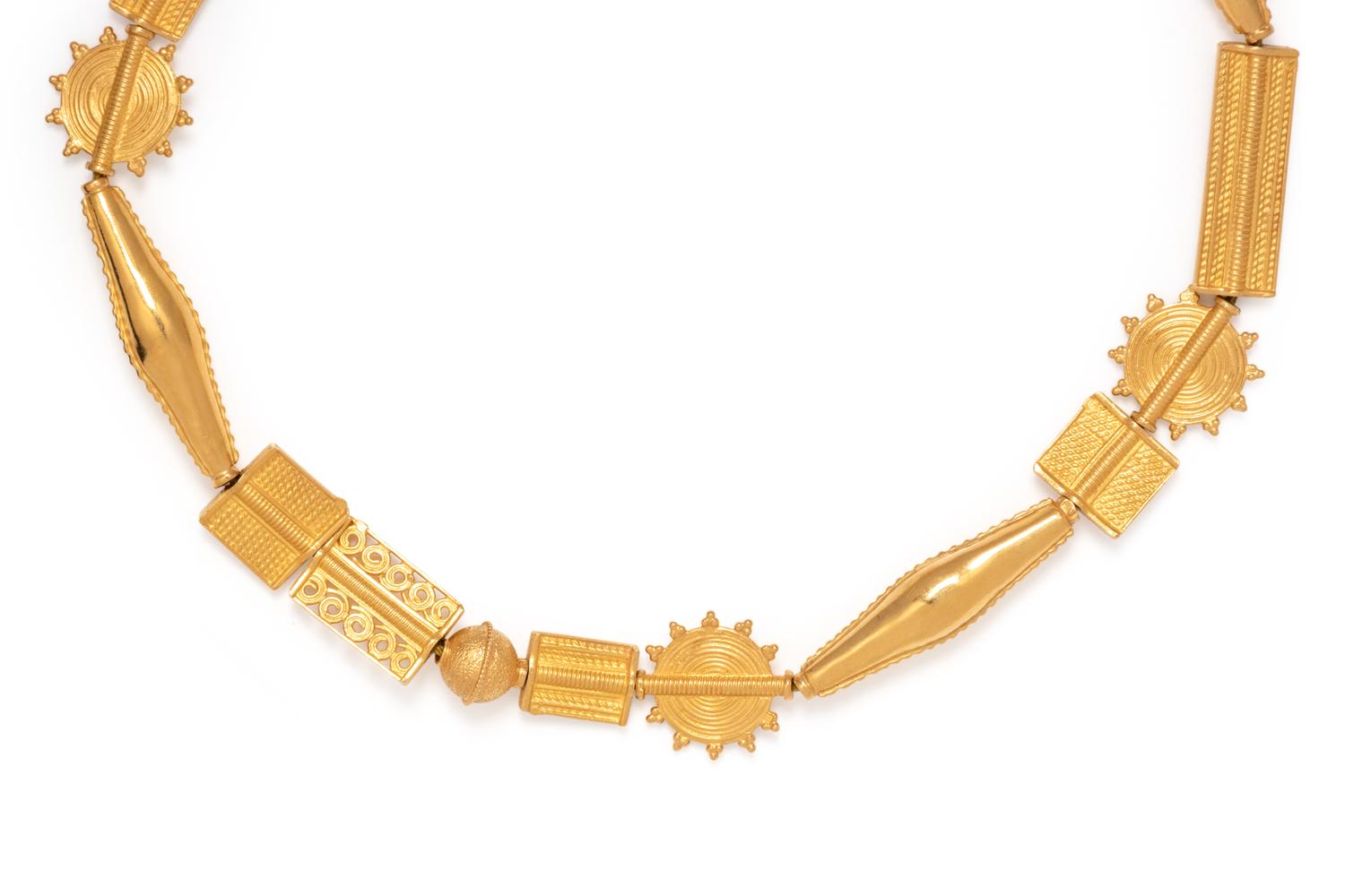 YELLOW GOLD BEAD NECKLACE