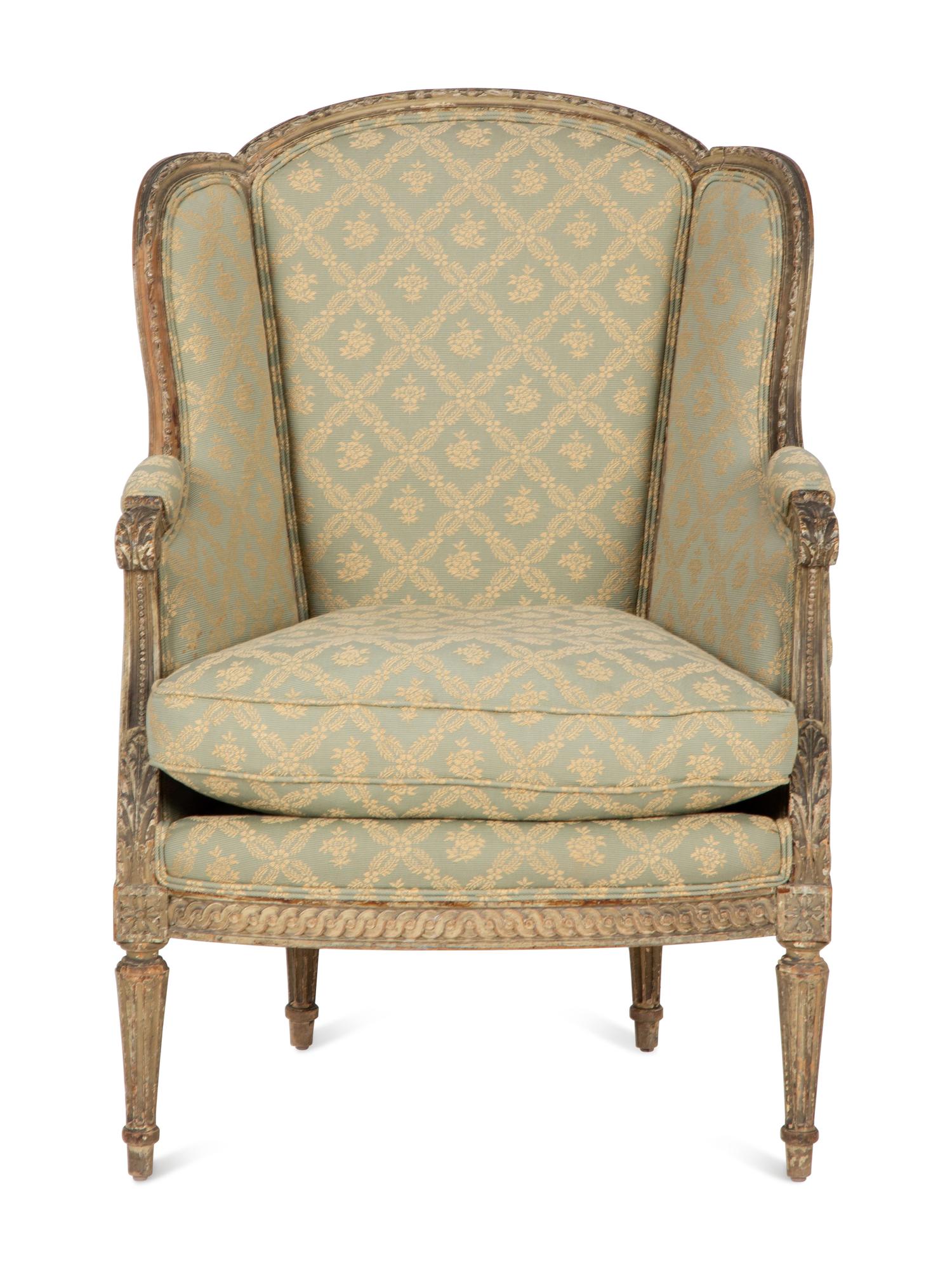 A Louis XVI Style Painted Bergère