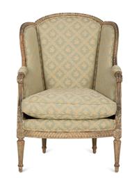 A Louis XVI Style Painted Bergère