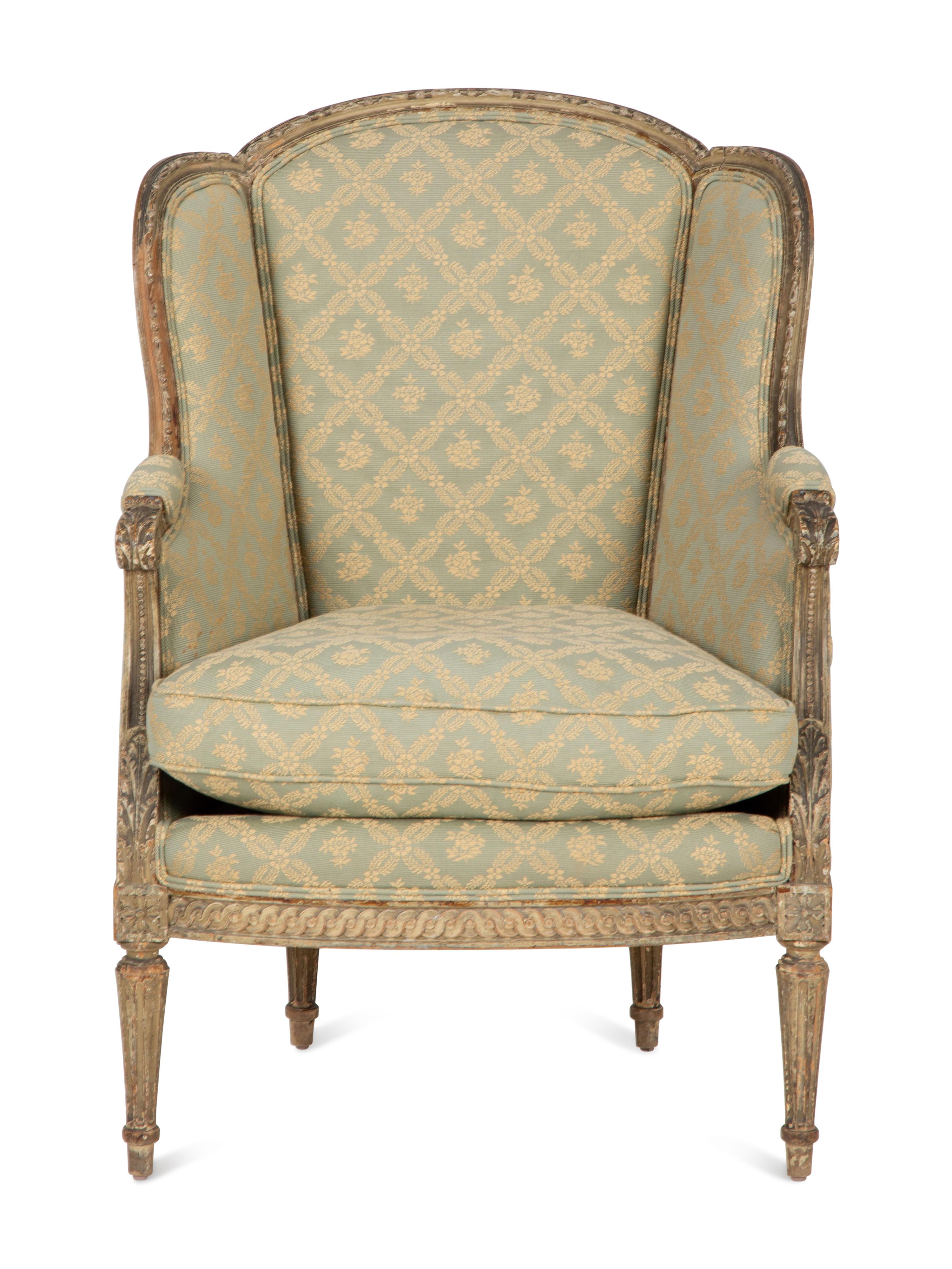 A Louis XVI Style Painted Bergère