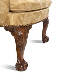 A George II Walnut Wingback Armchair