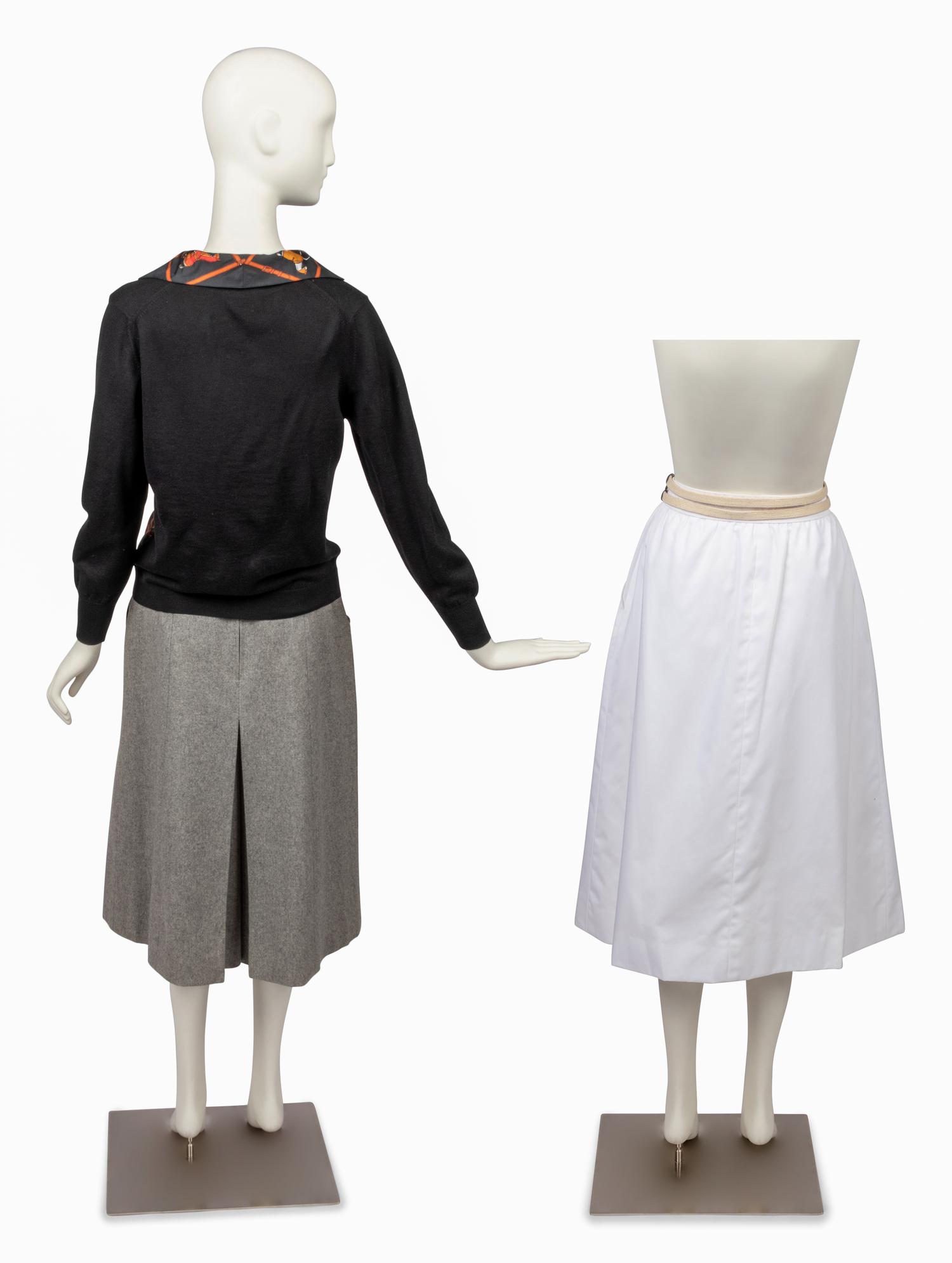 Hermès Collection: Silk Print Blouse, One Skirt, One Culotte, One Belt, 1970-80s
