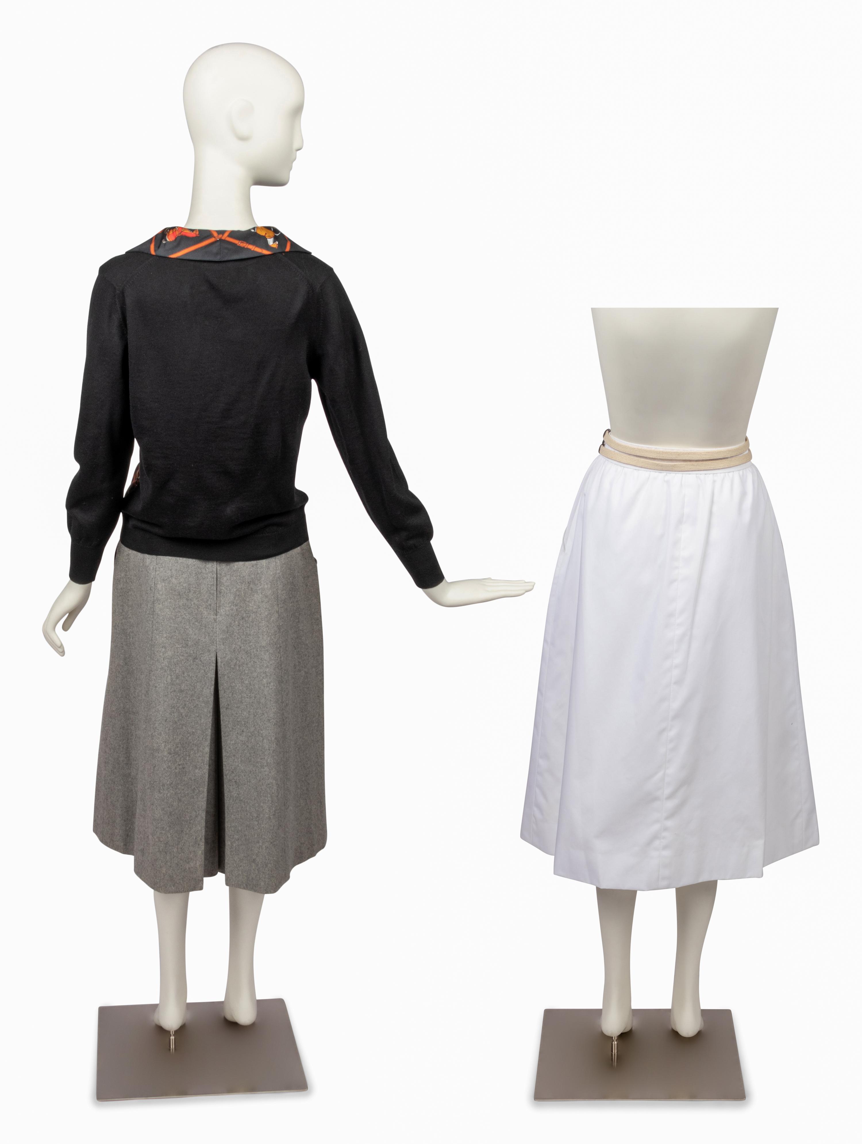 Hermès Collection: Silk Print Blouse, One Skirt, One Culotte, One Belt, 1970-80s