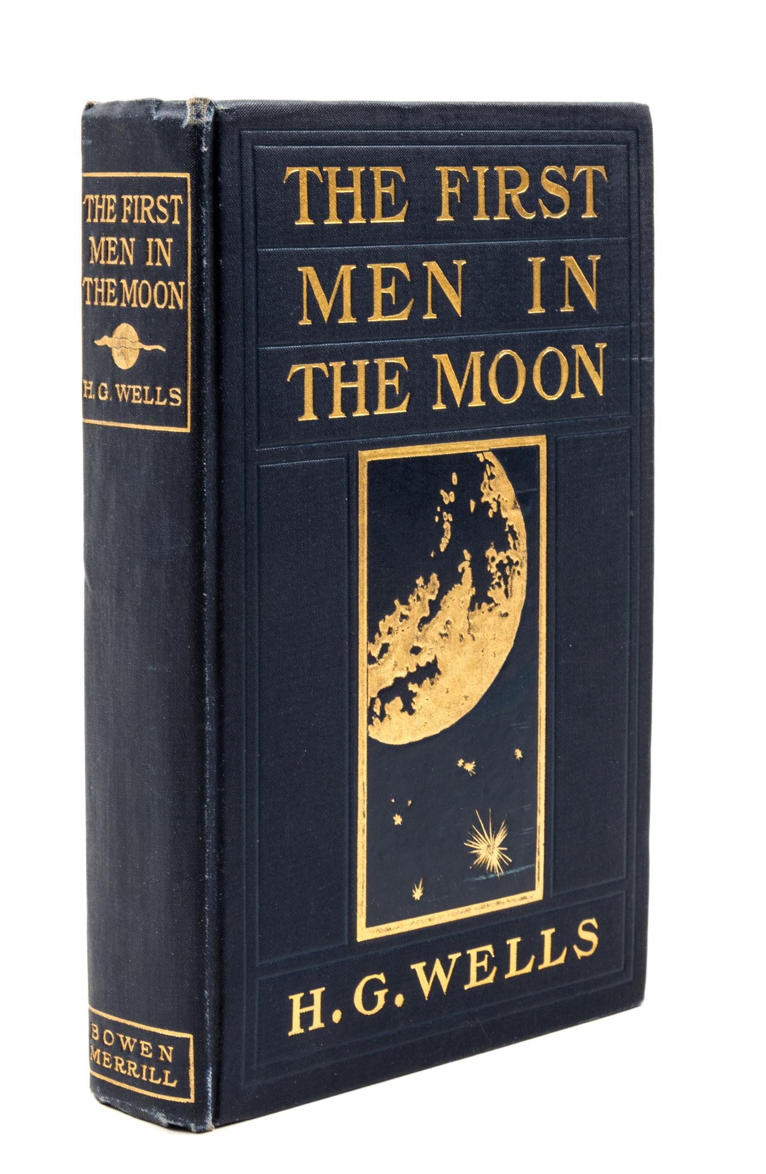 (FINE BINDING) Wells, H.G., The First Men in the Moon. Indianapolis, 1901.