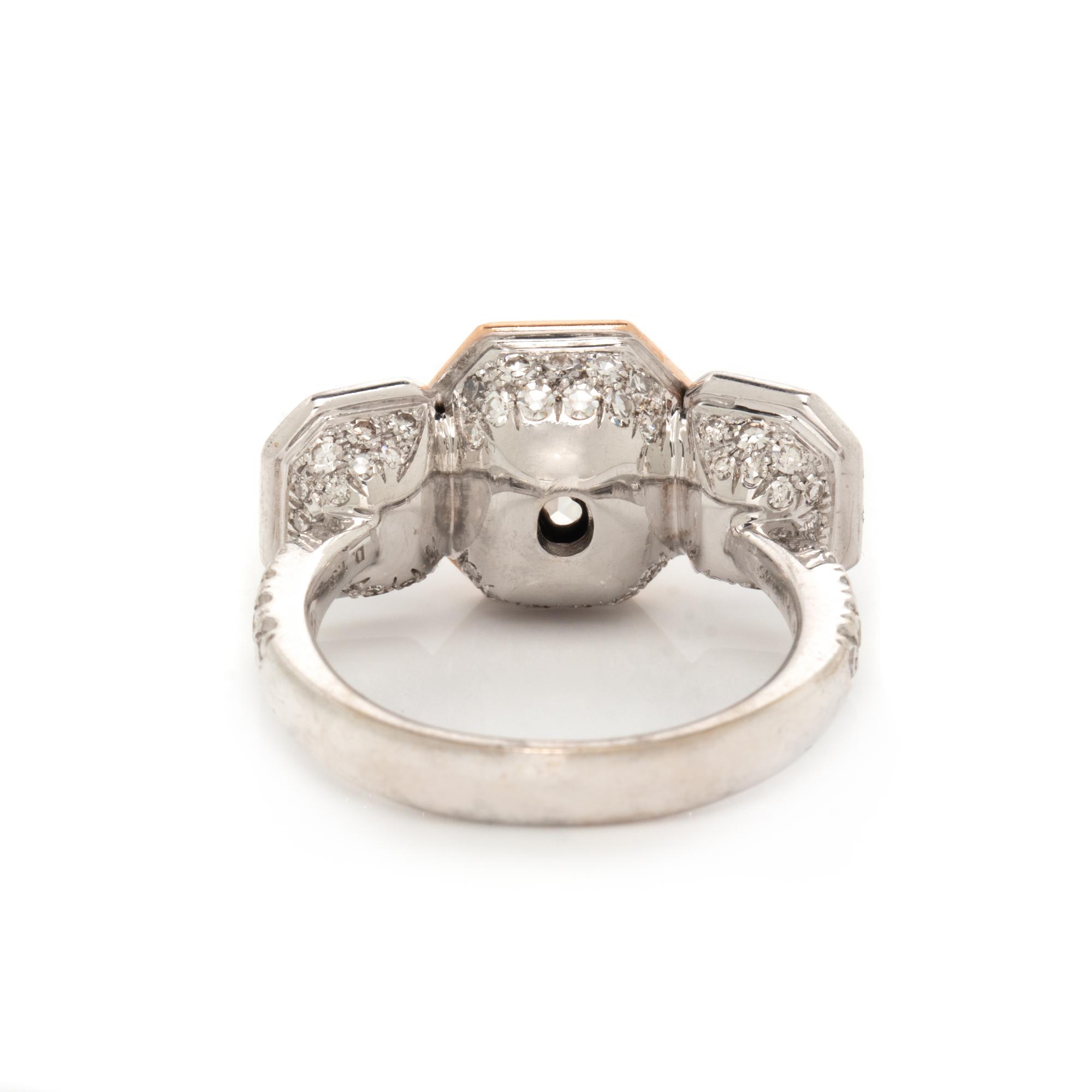 LIGHT BROWN-PINK DIAMOND AND DIAMOND RING