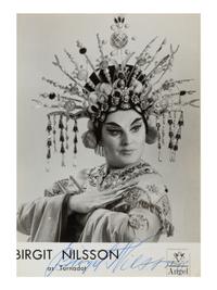 [20TH-CENTURY OPERA SINGERS]. A group of 6 signed photographs or photographic postcards of opera singers from the 1950s-1960s, comprising images of: