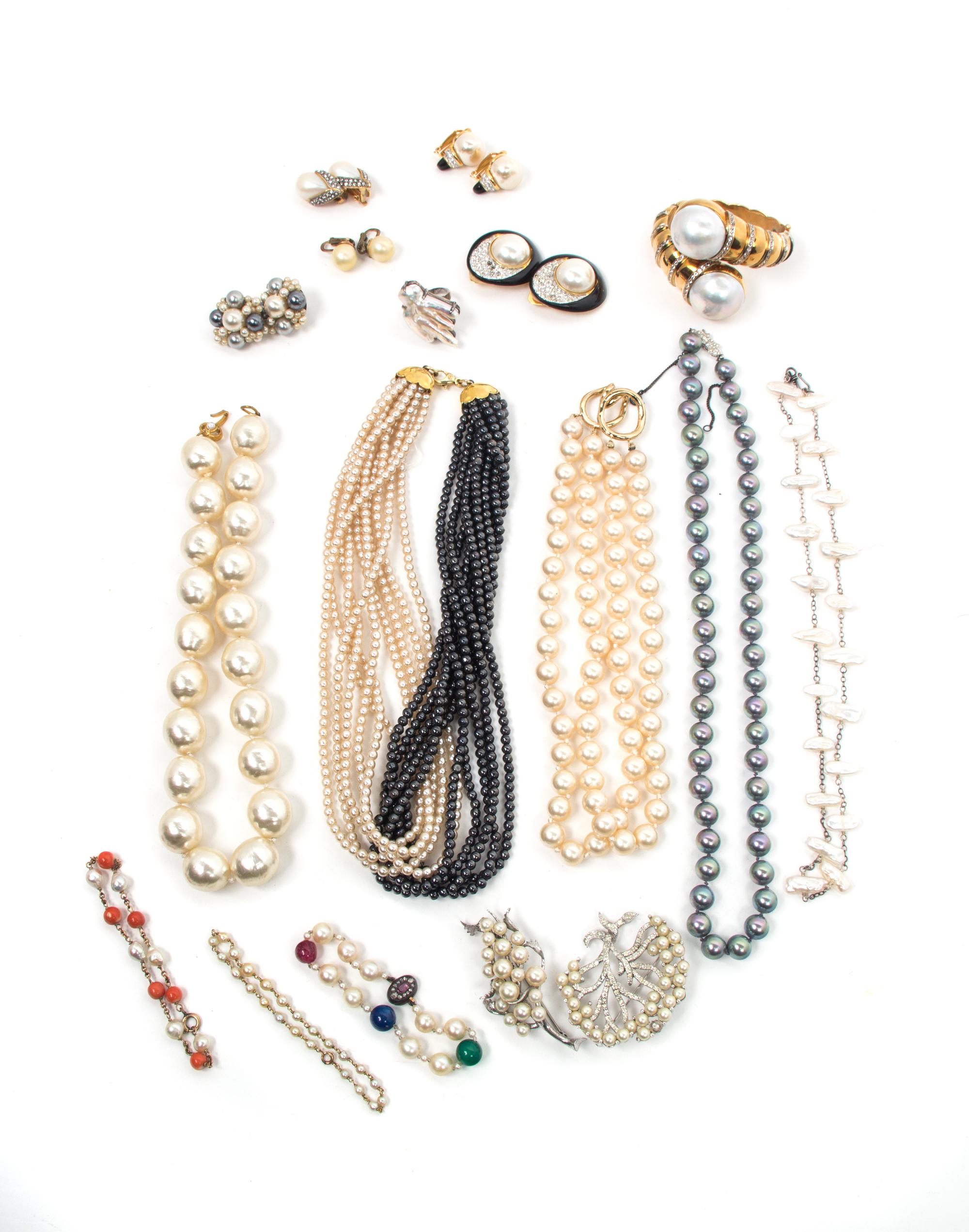 An Assortment of Faux Pearl Jewelry,