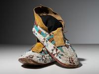Cheyenne / Arapaho Beaded Hide Moccasins