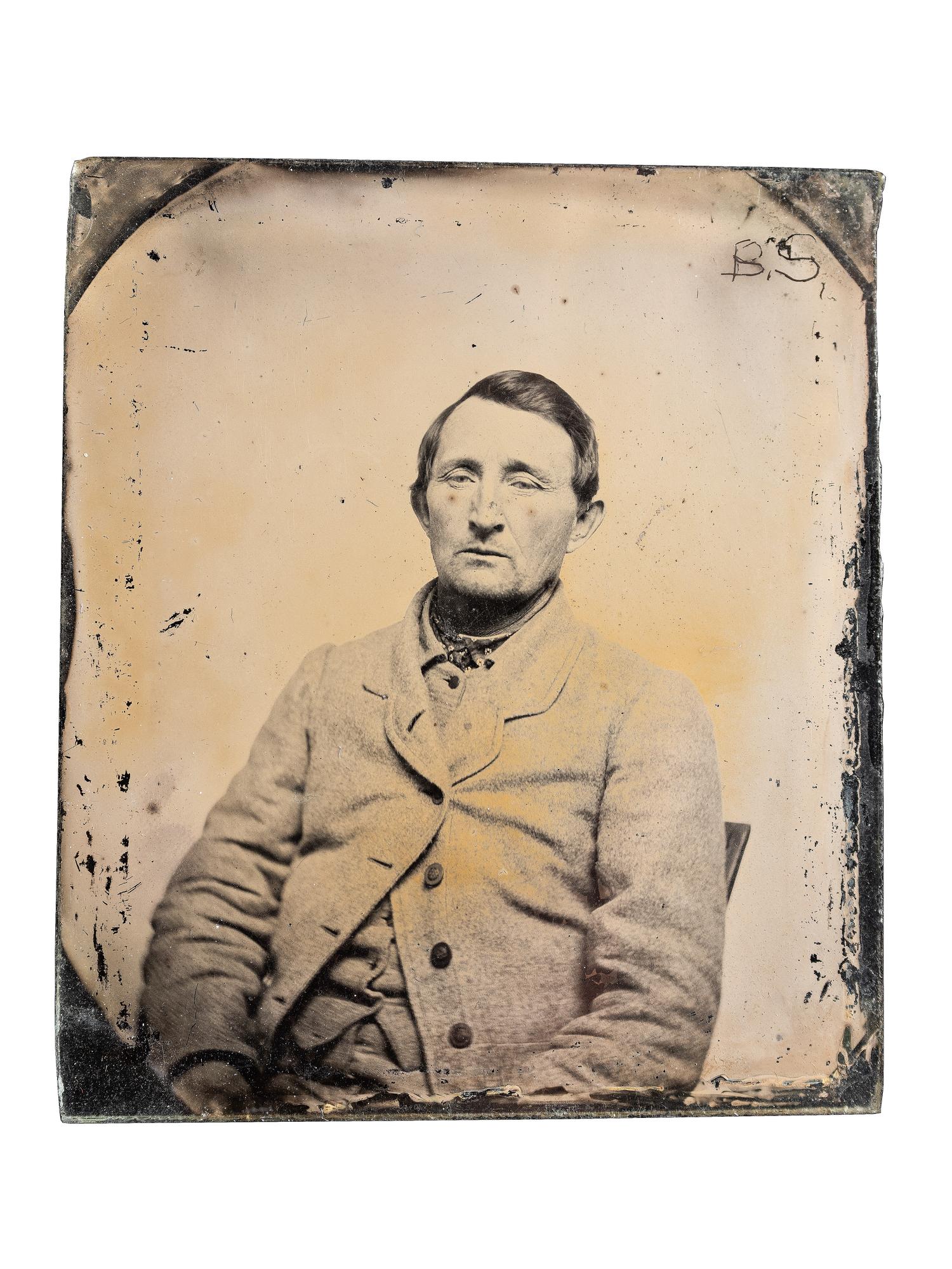 [CIVIL WAR]. Sixth plate ambrotype of John Singleton Mosby. [Virginia], ca 1865.