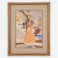 Gertrude Alice Kay (American, 1884-1939) The Birthday Party on the Stairs from 'Adventures in Our Street'